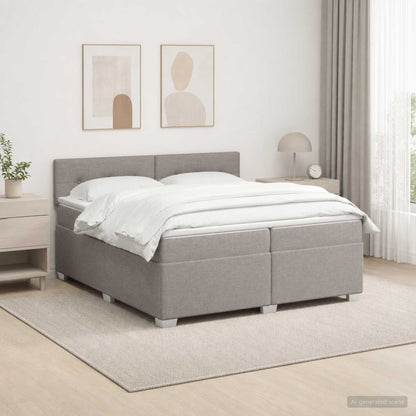 Letto box spring con materasso Tortora 200 x 200 cm Tessuto | homemem39