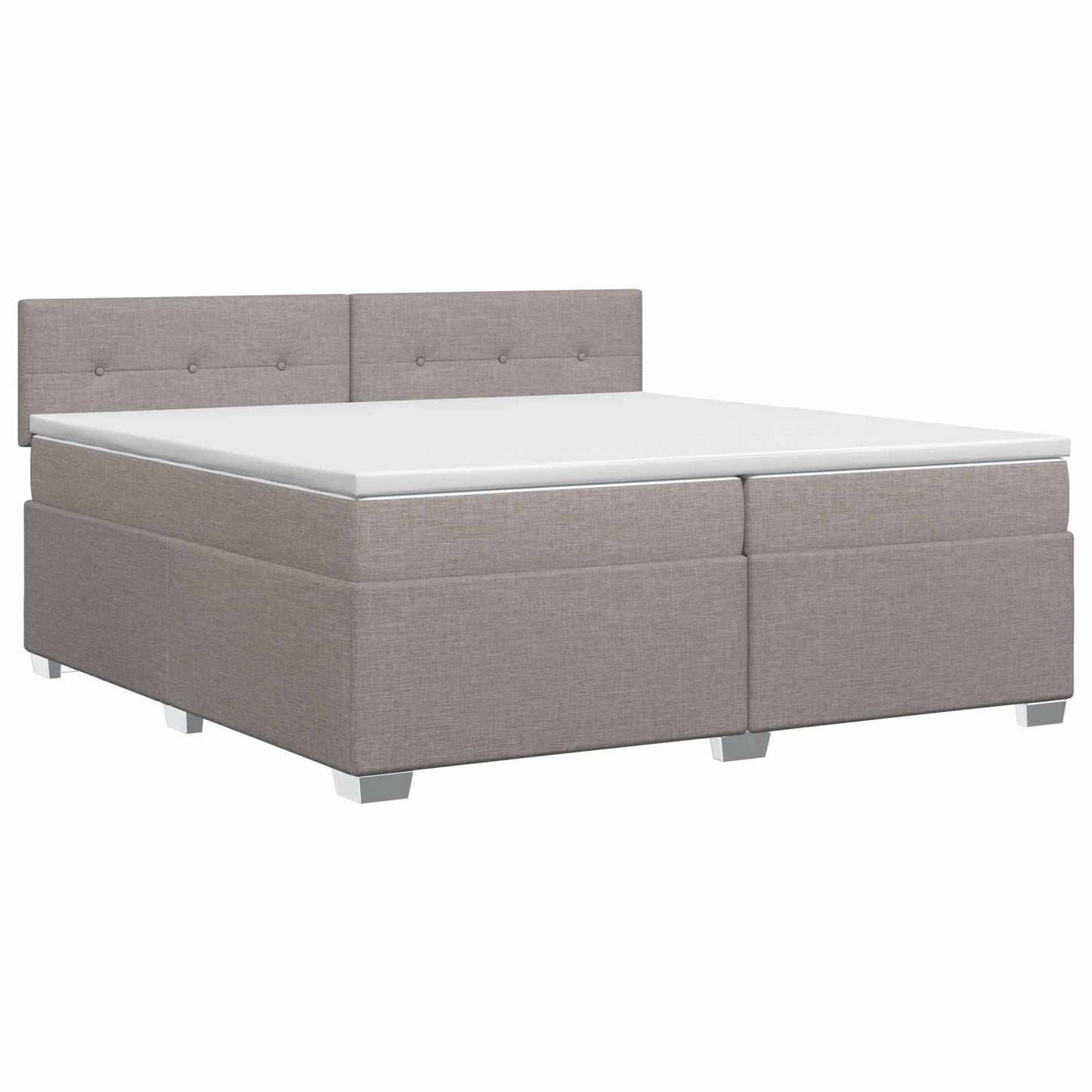 Letto box spring con materasso Tortora 200 x 200 cm Tessuto | homemem39