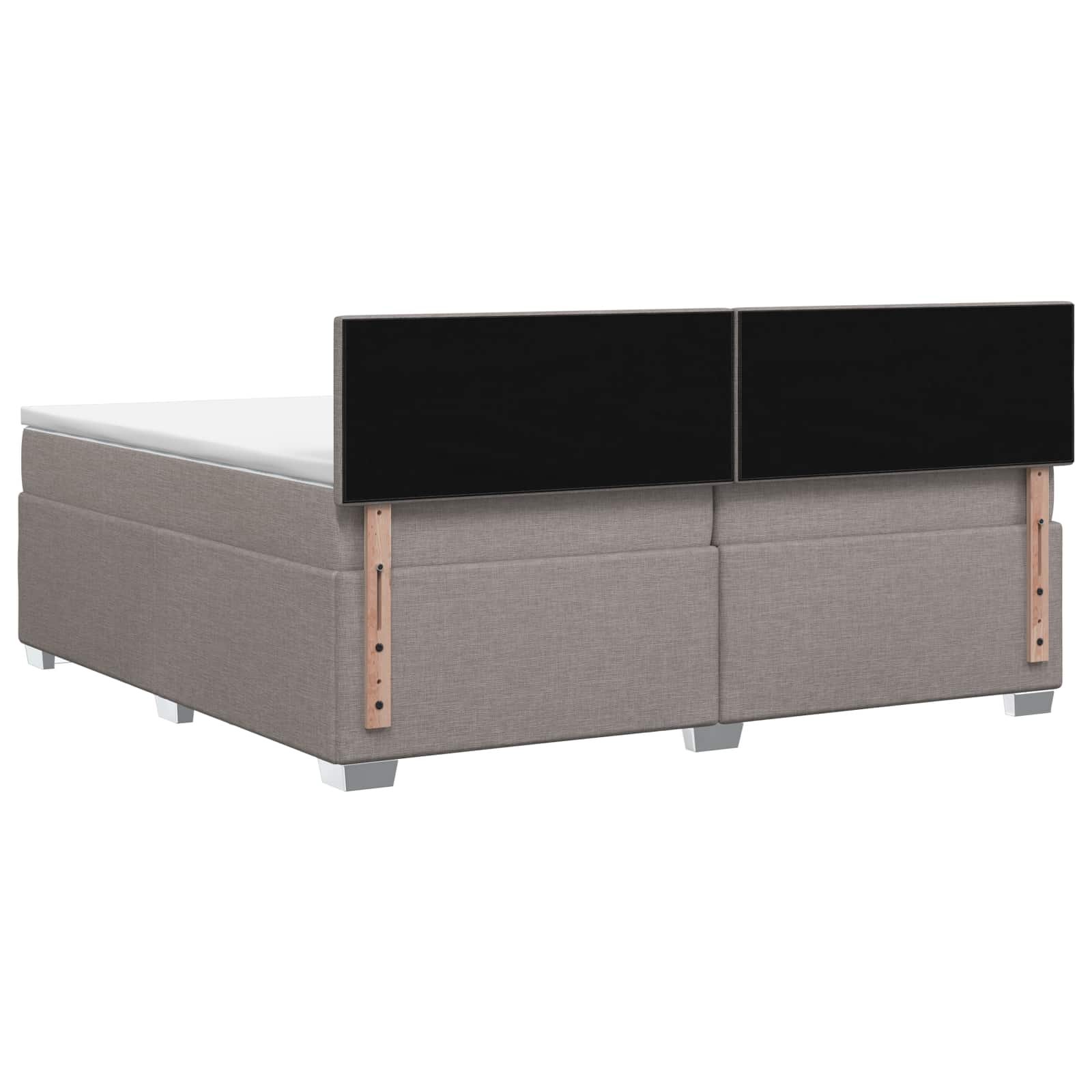 Letto box spring con materasso Tortora 200 x 200 cm Tessuto | homemem39