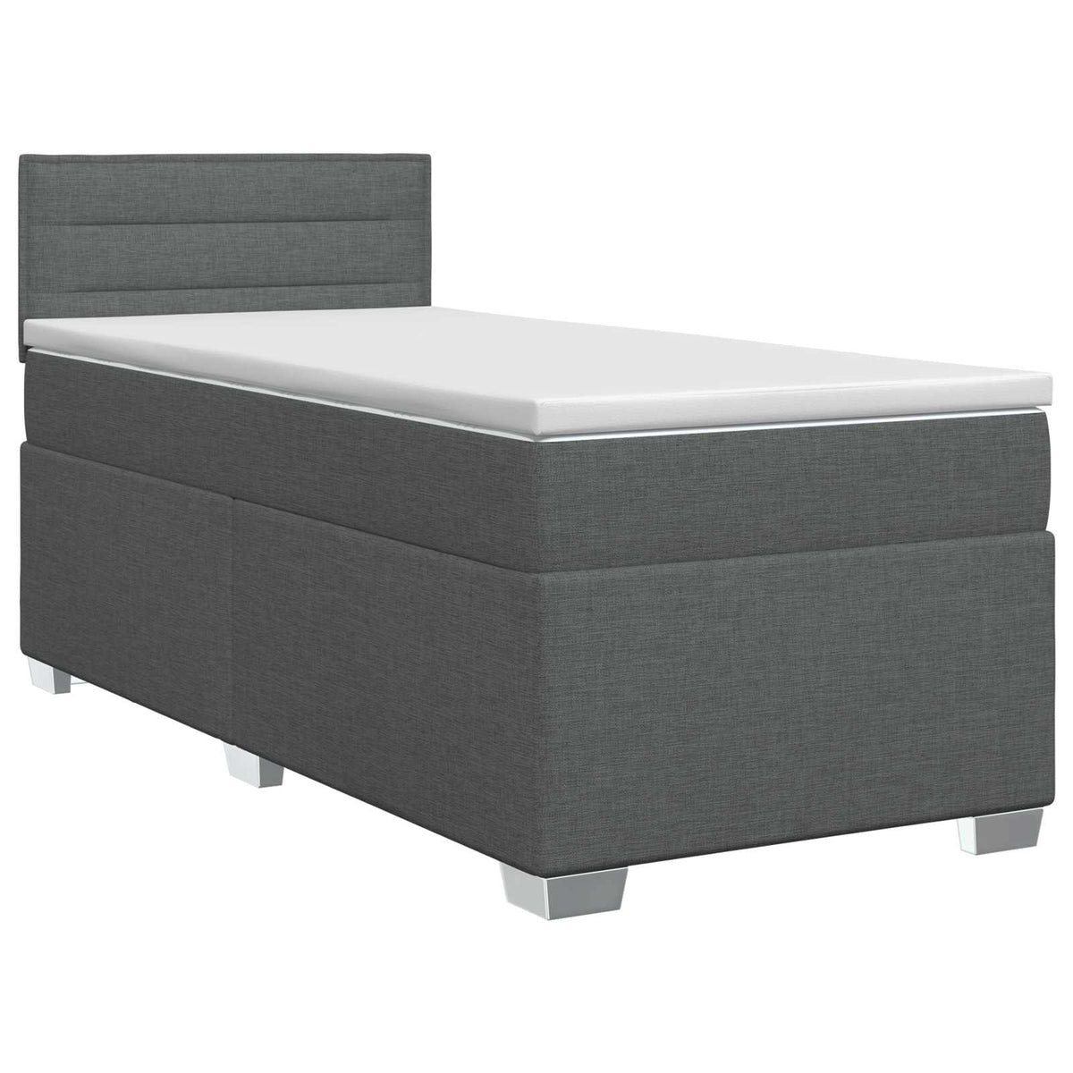 Letto box spring con materasso Grigio Scuro 90 x 190cm Tessuto | homemem39