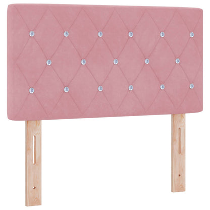 Letto box spring con materasso Rosa 80 x 200 cm Velluto | homemem39