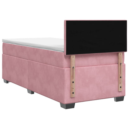 Letto box spring con materasso Rosa 80 x 200 cm Velluto | homemem39