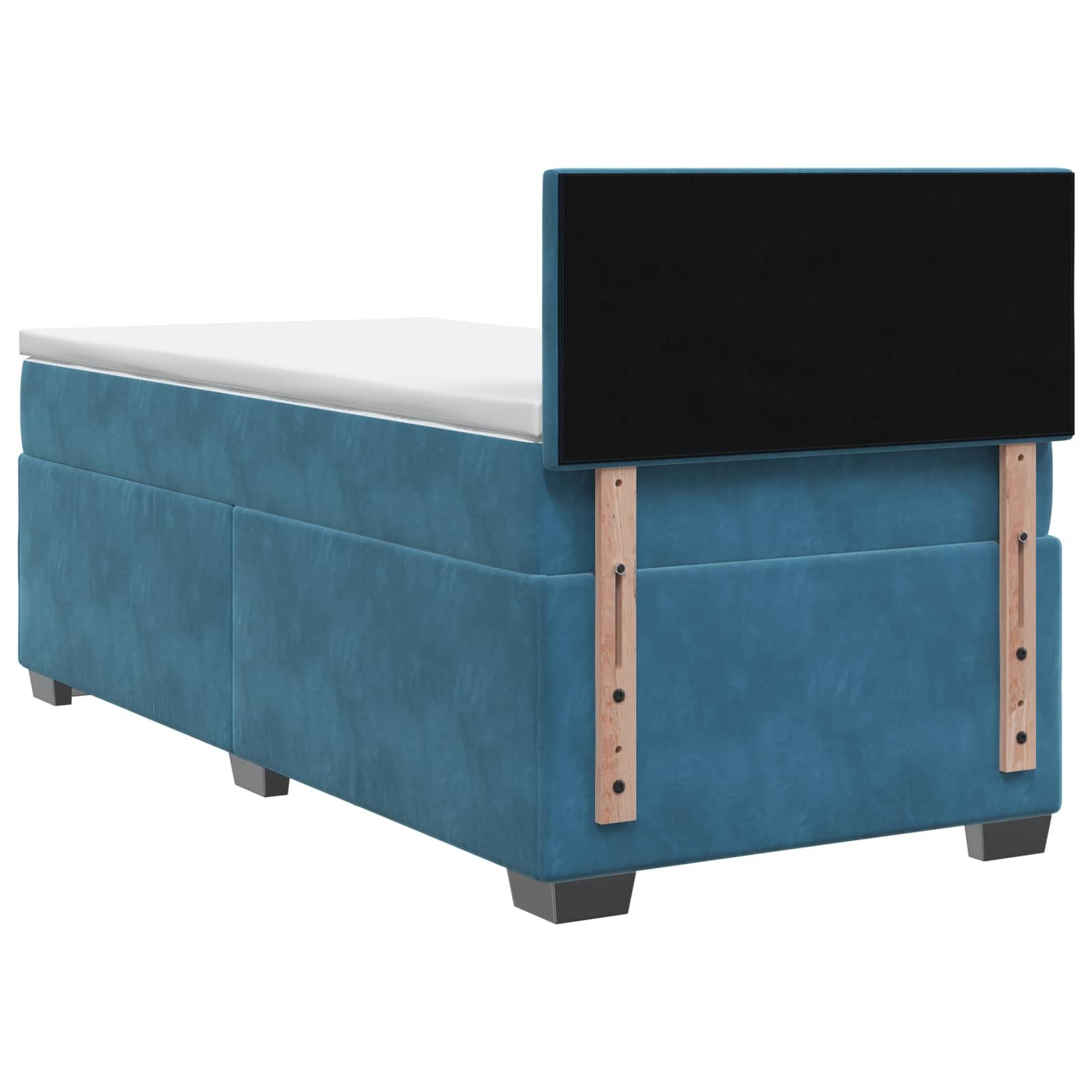Letto box spring con materasso Blu Scuro 90 x 190 cm Velluto | homemem39