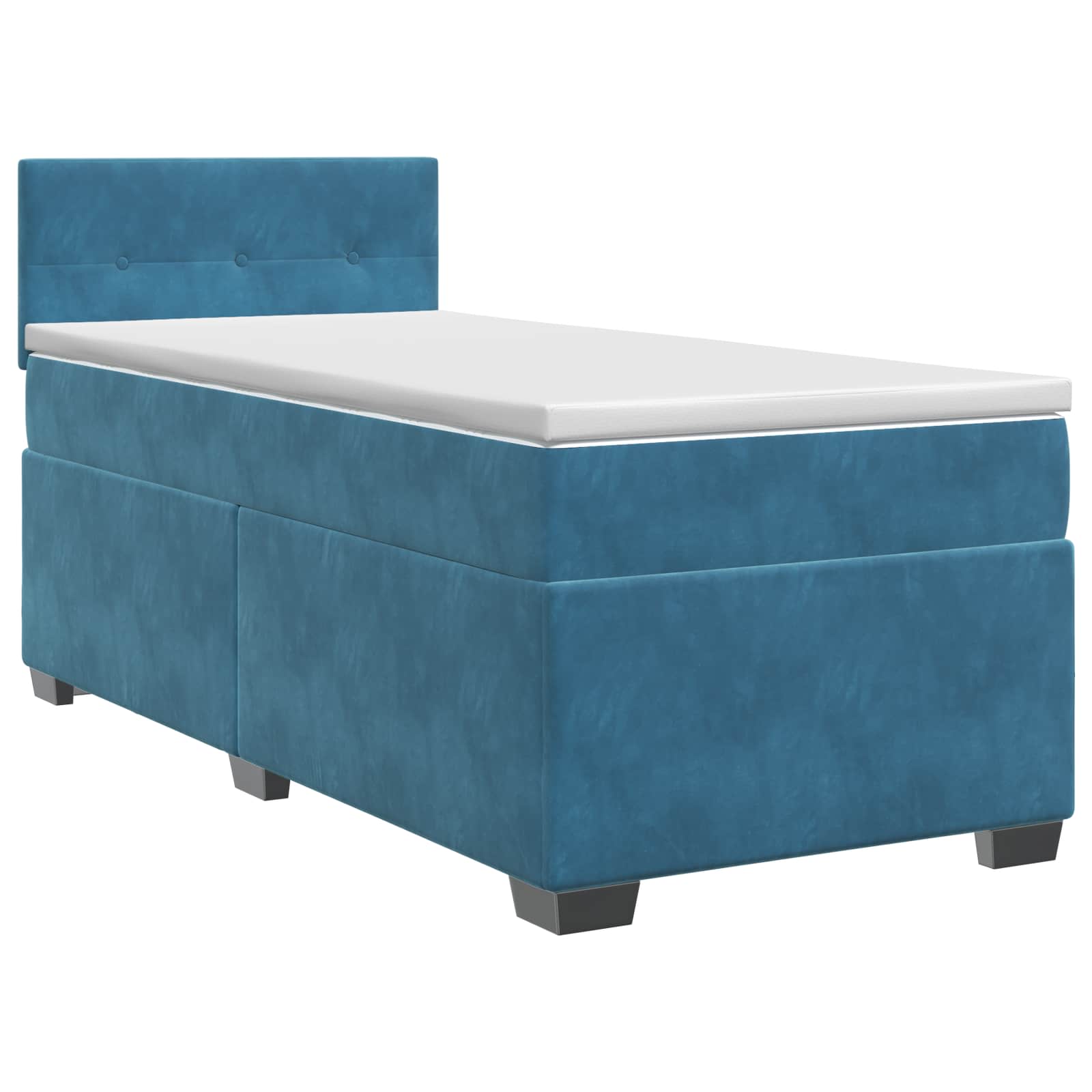 Letto box spring con materasso Blu Scuro 100 x 200 cm Velluto | homemem39