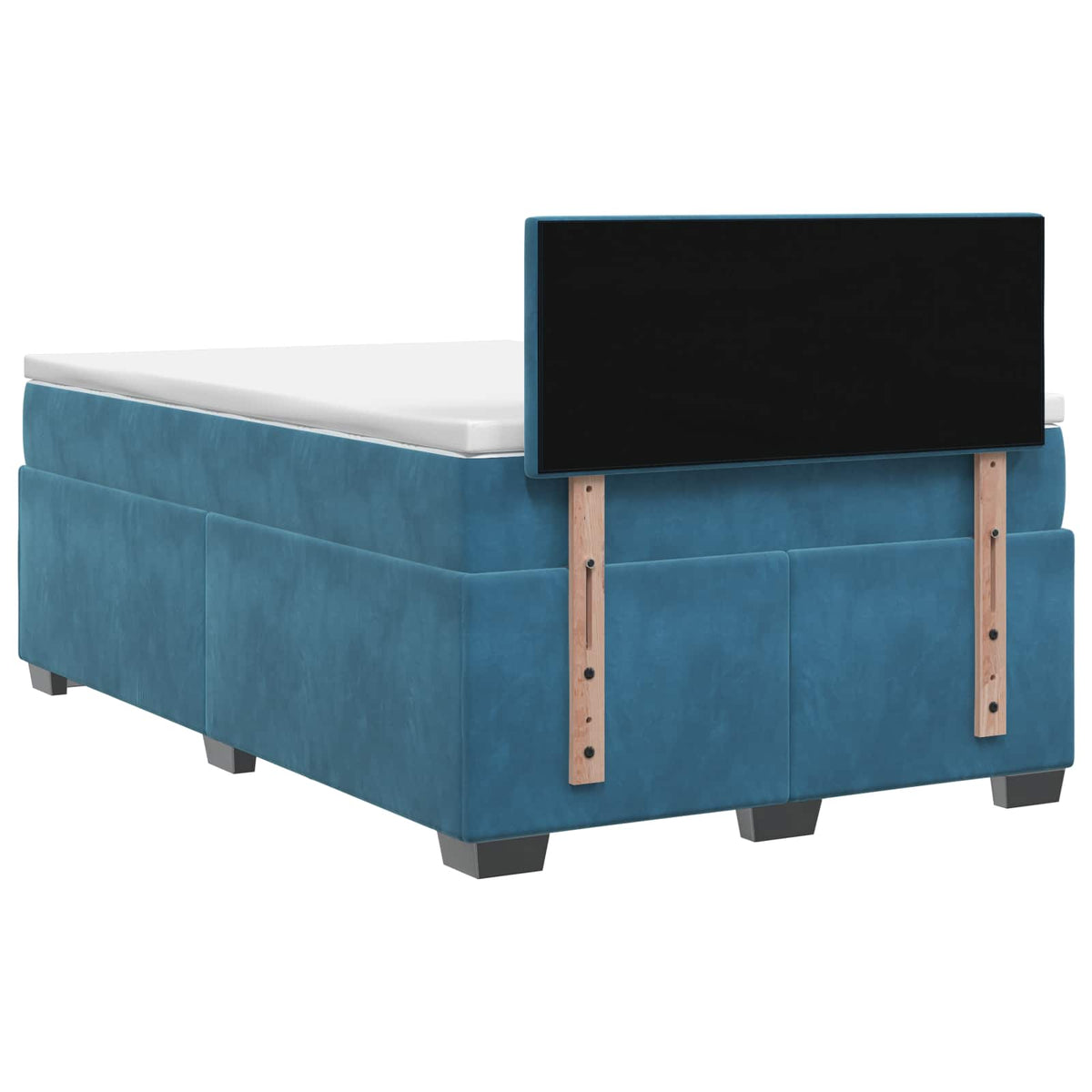 Letto box spring con materasso Blu 120 x 190 cm Velluto | homemem39