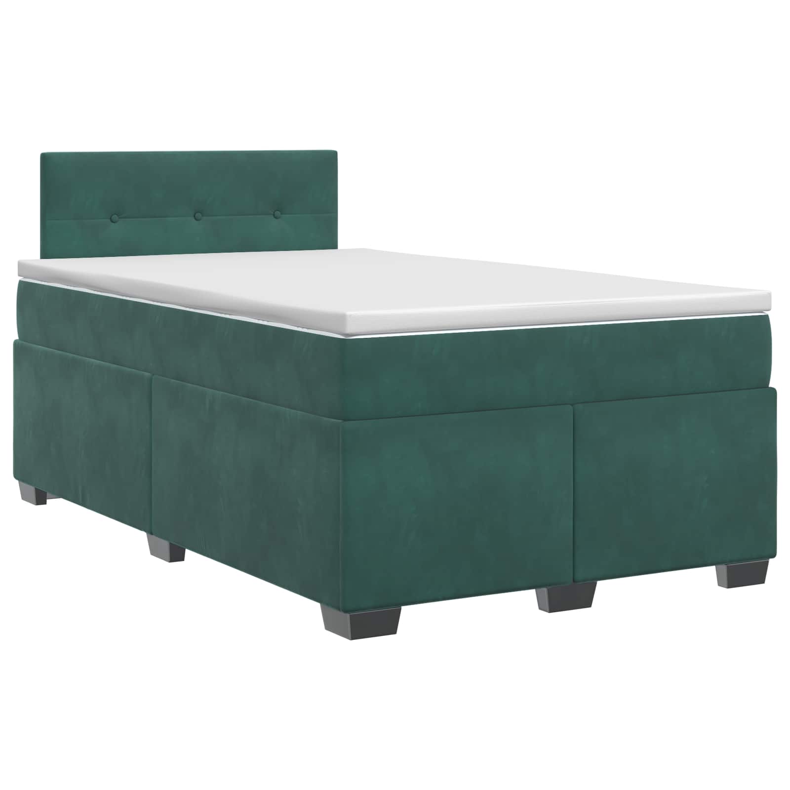 Letto box spring con materasso Verde Scuro 120 x 200 cm Velluto | homemem39