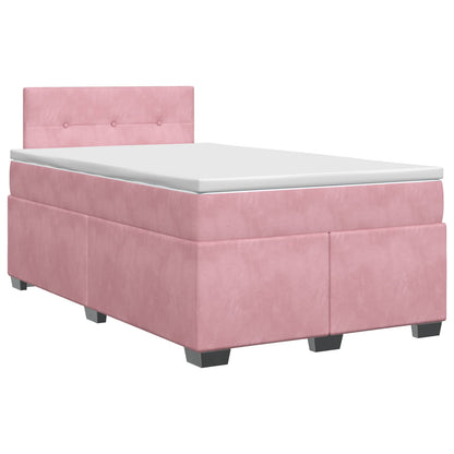 Letto box spring con materasso Rosa 120 x 200 cm Velluto | homemem39