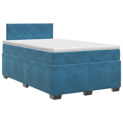 Letto box spring con materasso Blu Scuro 120 x 200 cm Velluto | homemem39