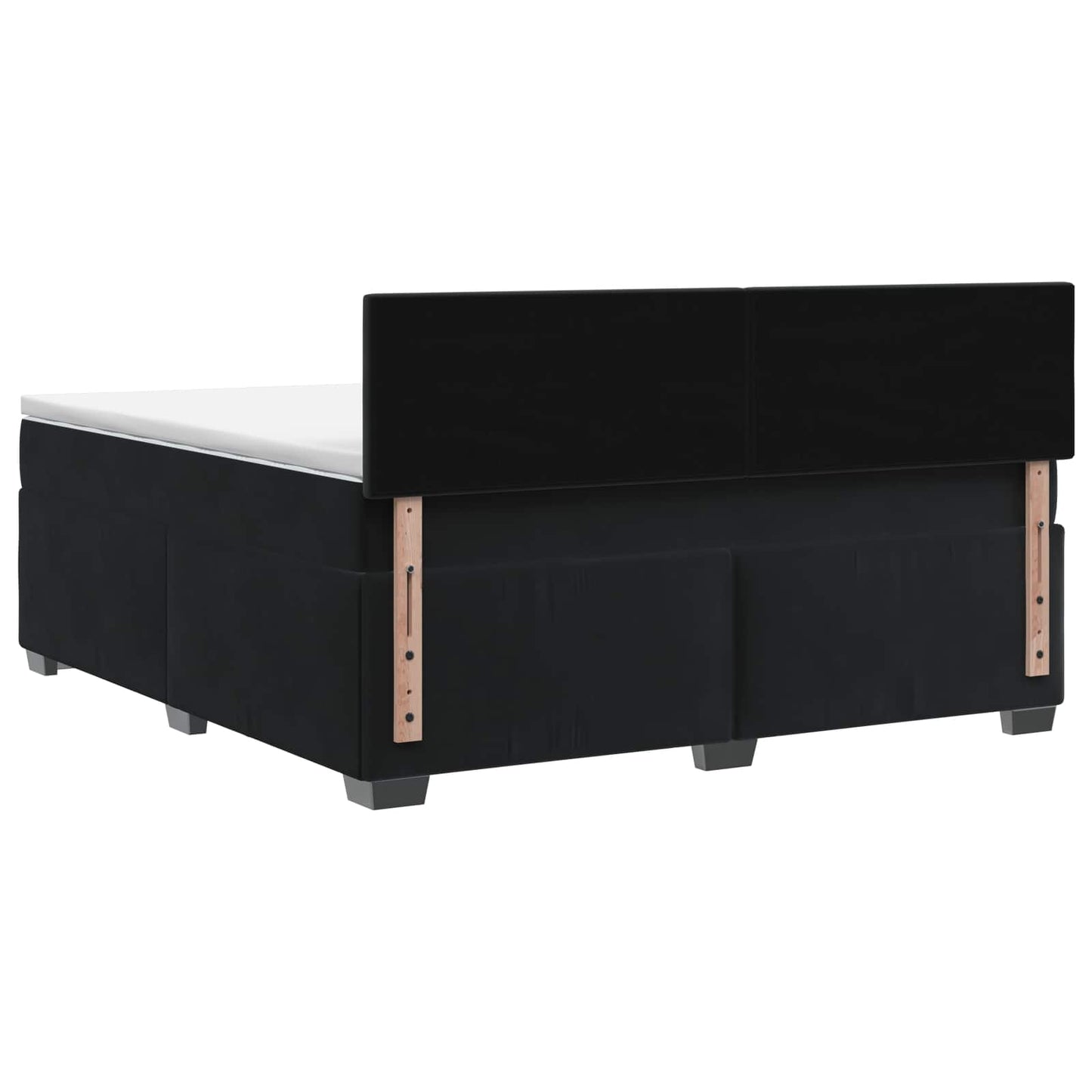 Letto box spring con materasso Nero 140 x 200 cm Velluto | homemem39