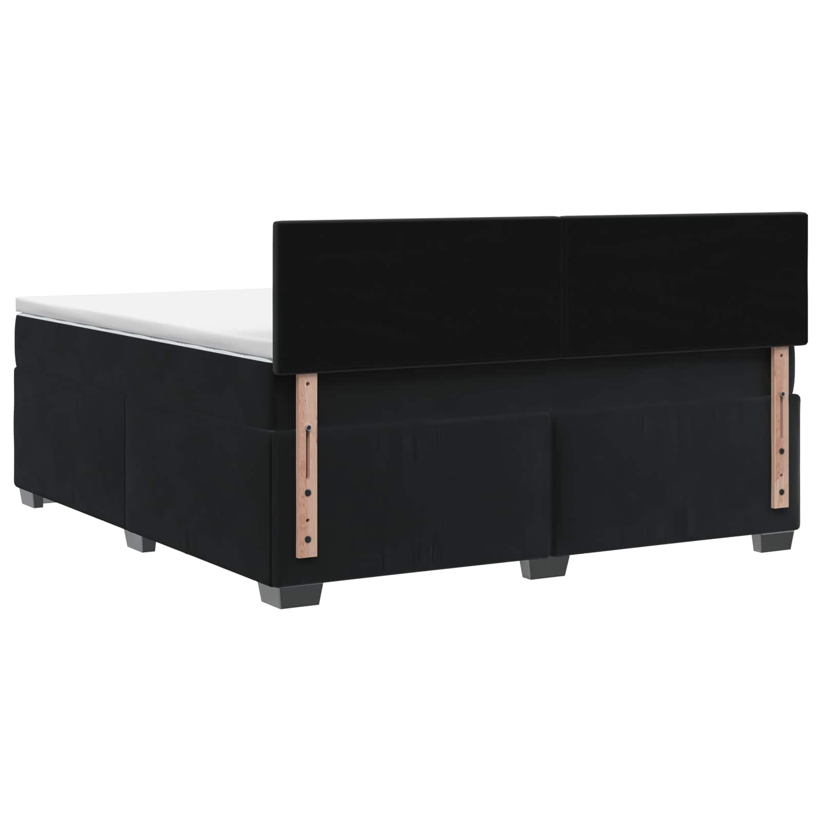 Letto box spring con materasso Nero 140 x 200 cm Velluto | homemem39