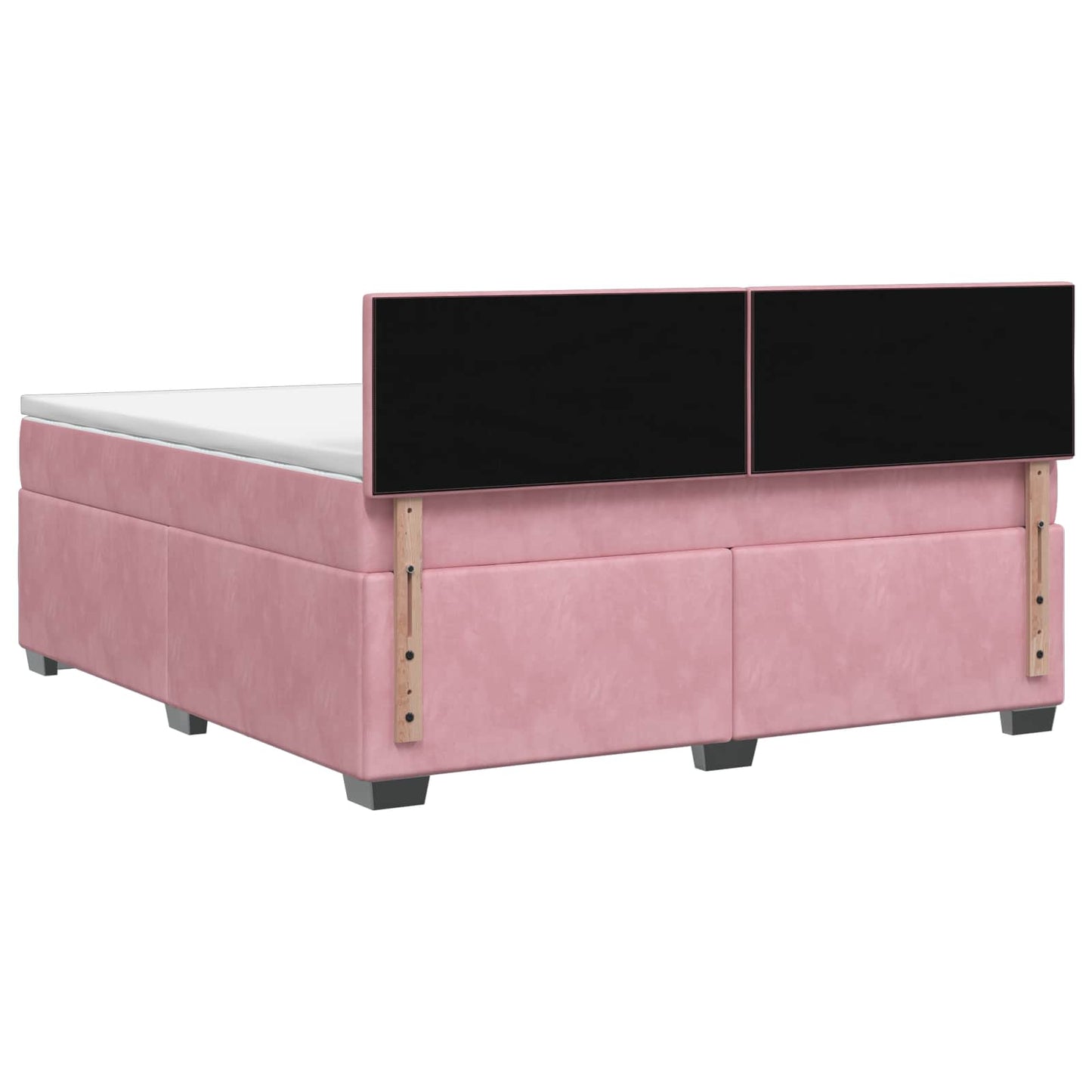Letto box spring con materasso Rosa 140 x 200 cm Velluto