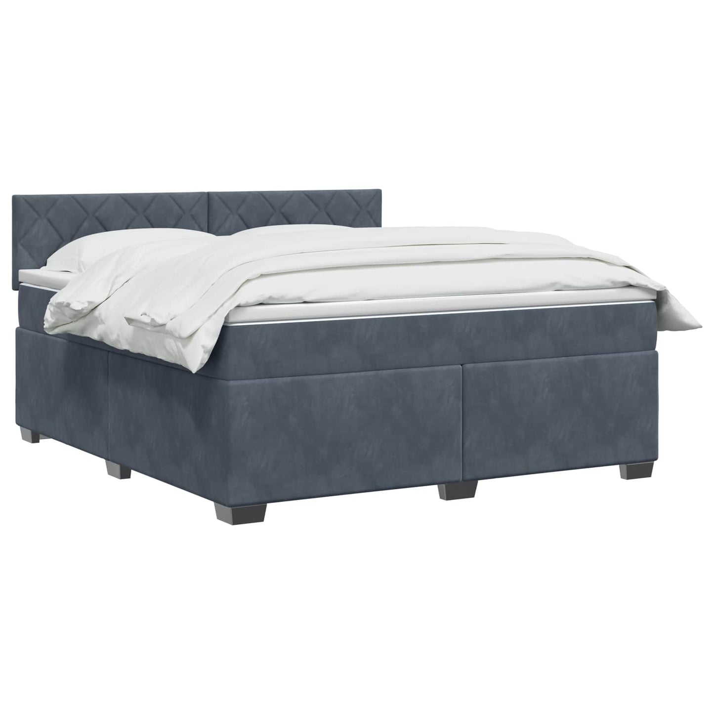 Letto box spring con materasso Grigio Scuro 140 x 200 cm