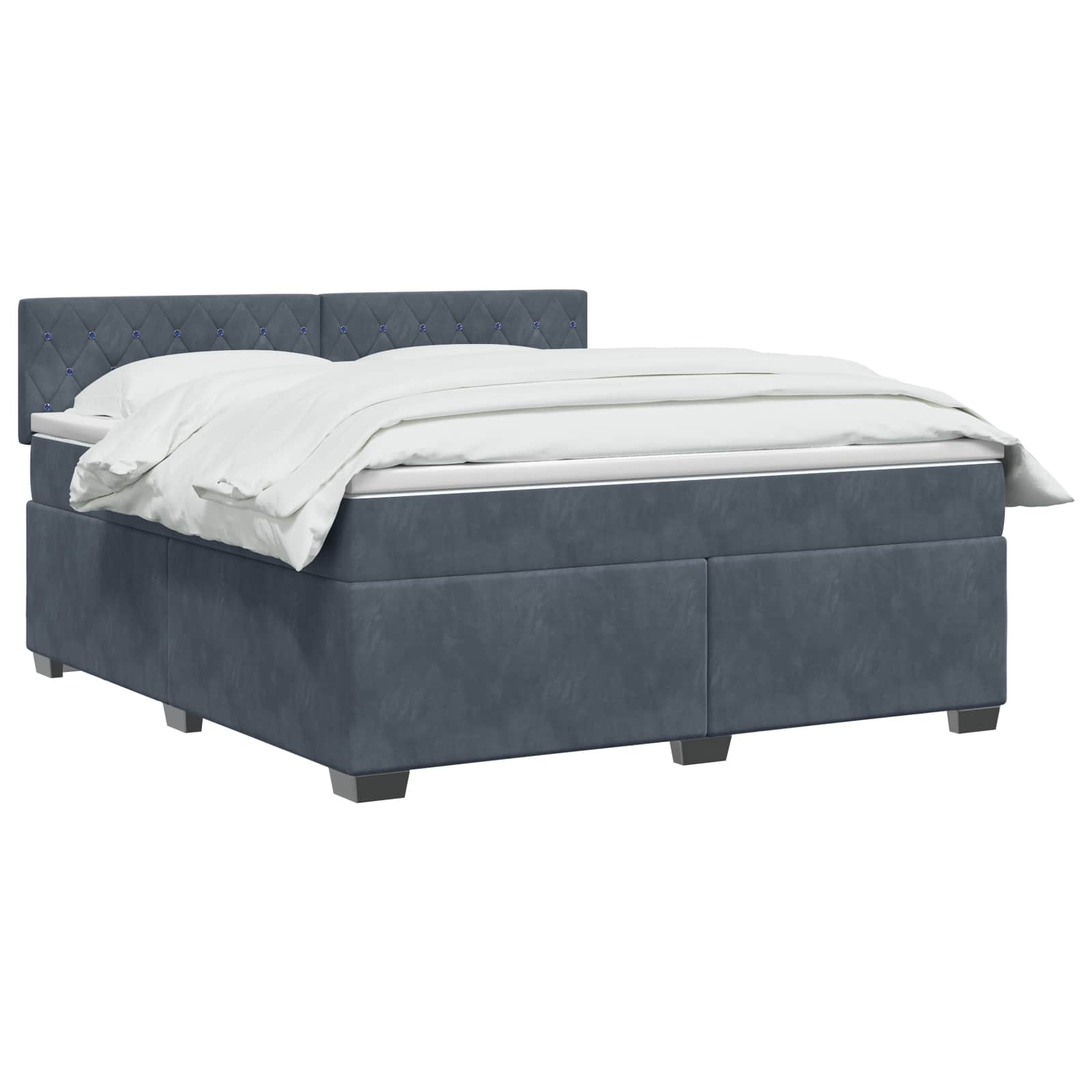 Letto box spring con materasso Grigio Scuro 160 x 200 cm | homemem39