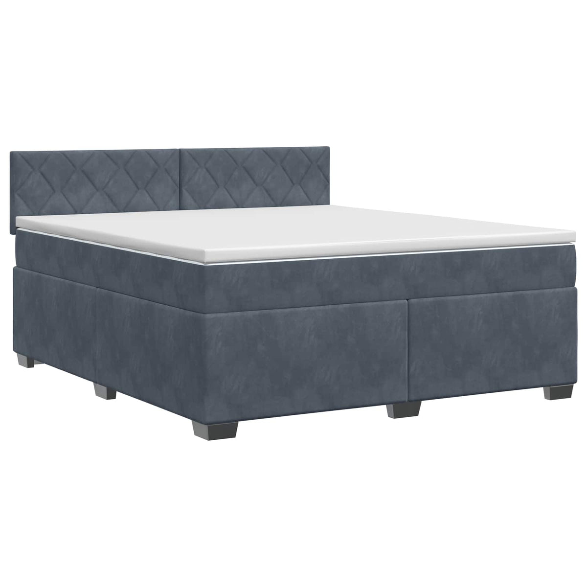Letto box spring con materasso Grigio Scuro 160 x 200 cm