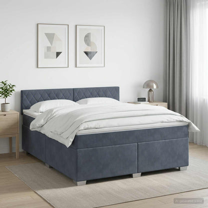 Letto box spring con materasso Grigio Scuro 160 x 200 cm | homemem39