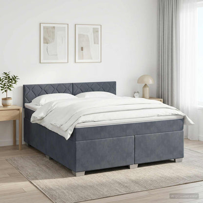 Letto box spring con materasso Grigio Scuro 140 x 190 cm | homemem39