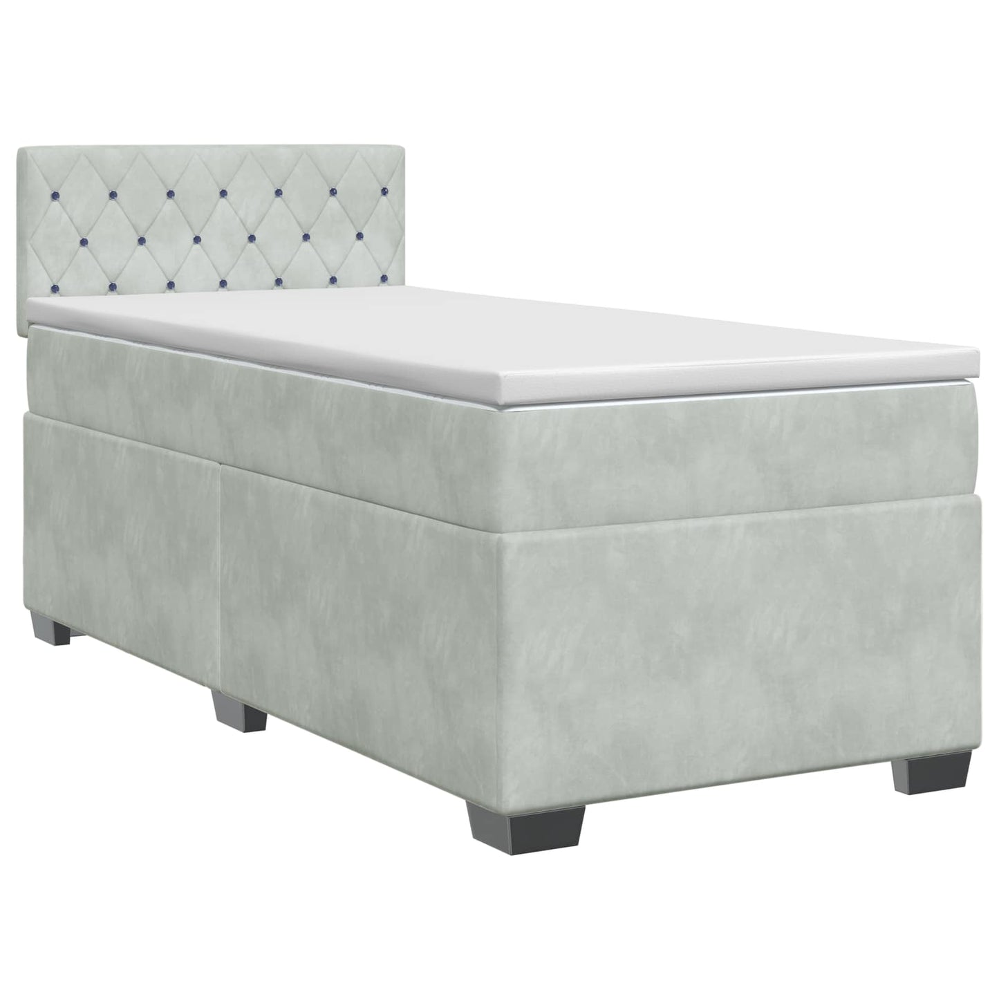 Letto box spring con materasso Grigio Chiaro 90 x 190 cm