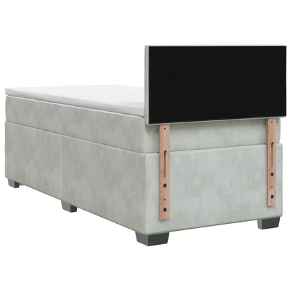 Letto box spring con materasso Grigio Chiaro 90 x 190 cm