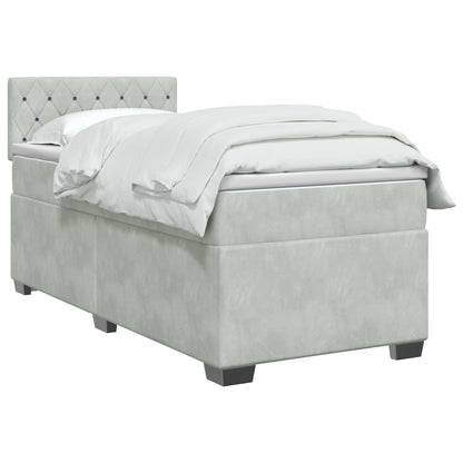 Letto box spring con materasso Grigio Chiaro 90 x 190 cm
