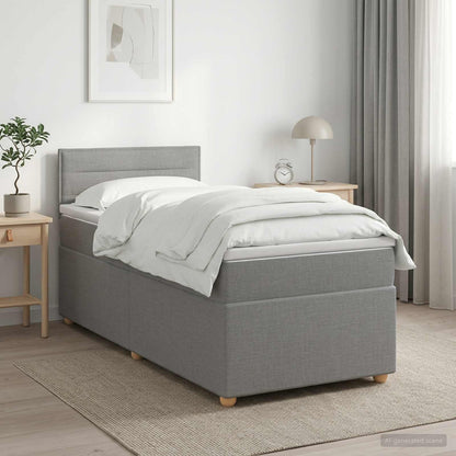 Letto box spring con materasso Grigio Chiaro 90 x 190 cm | homemem39