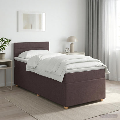 Letto box spring con materasso Marrone Scuro 100 x 200 cm