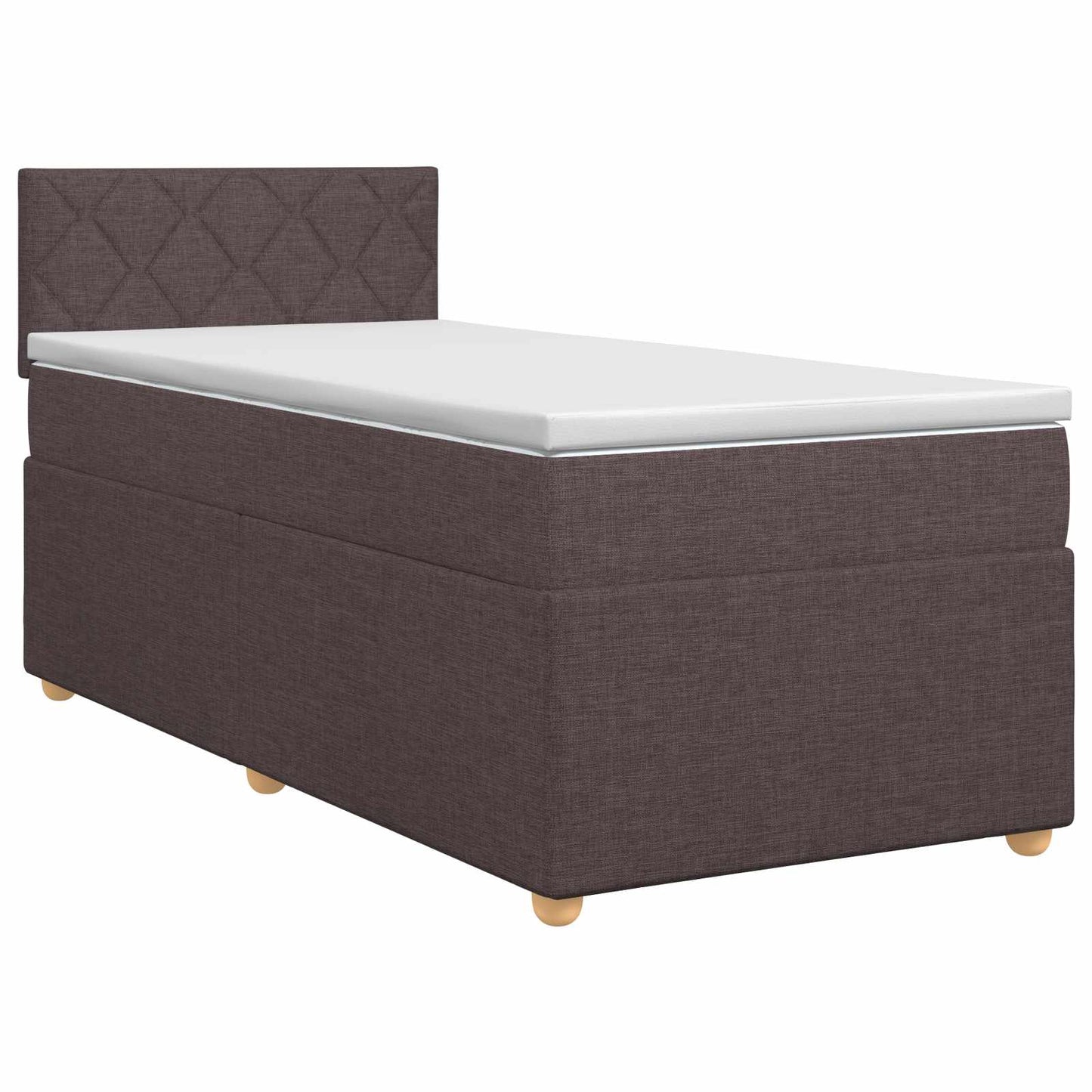 Letto box spring con materasso Marrone Scuro 80 x 200 cm