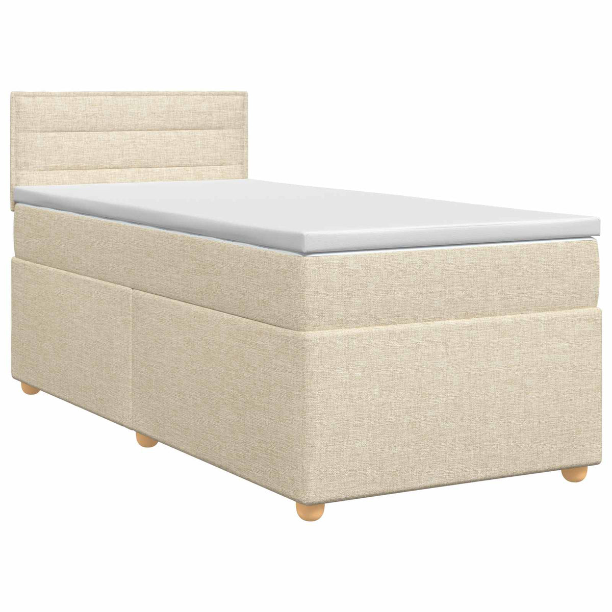 Letto box spring con materasso Crema 90 x 190 cm Tessuto | homemem39