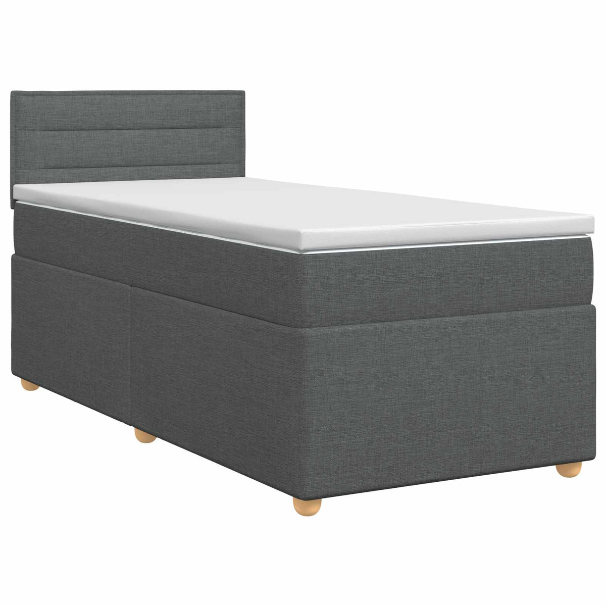 Letto box spring con materasso Grigio Scuro 90 x 200 cm Tessuto | homemem39