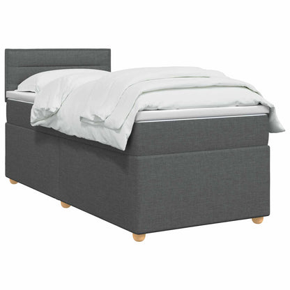 Letto box spring con materasso Grigio Scuro 90 x 200 cm Tessuto | homemem39