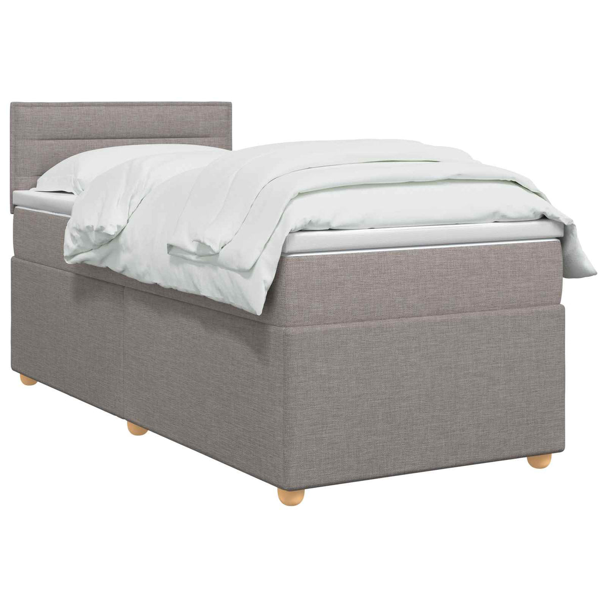 Letto box spring con materasso Tortora 90 x 200 cm Tessuto | homemem39