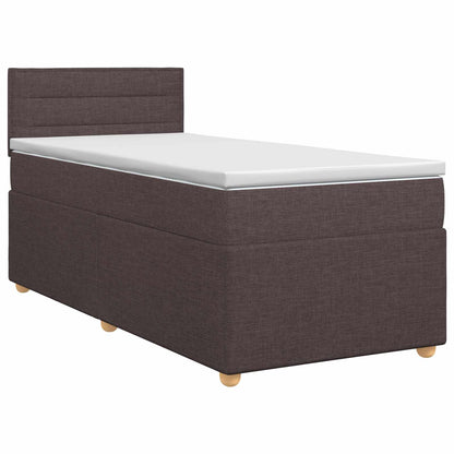 Letto box spring con materasso Marrone Scuro 100 x 200 cm | homemem39