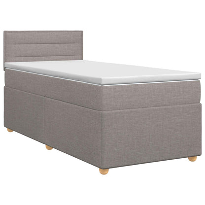 Letto box spring con materasso Tortora 100 x 200 cm Tessuto