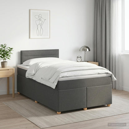 Letto box spring con materasso Grigio Scuro 120 x 190 cm
