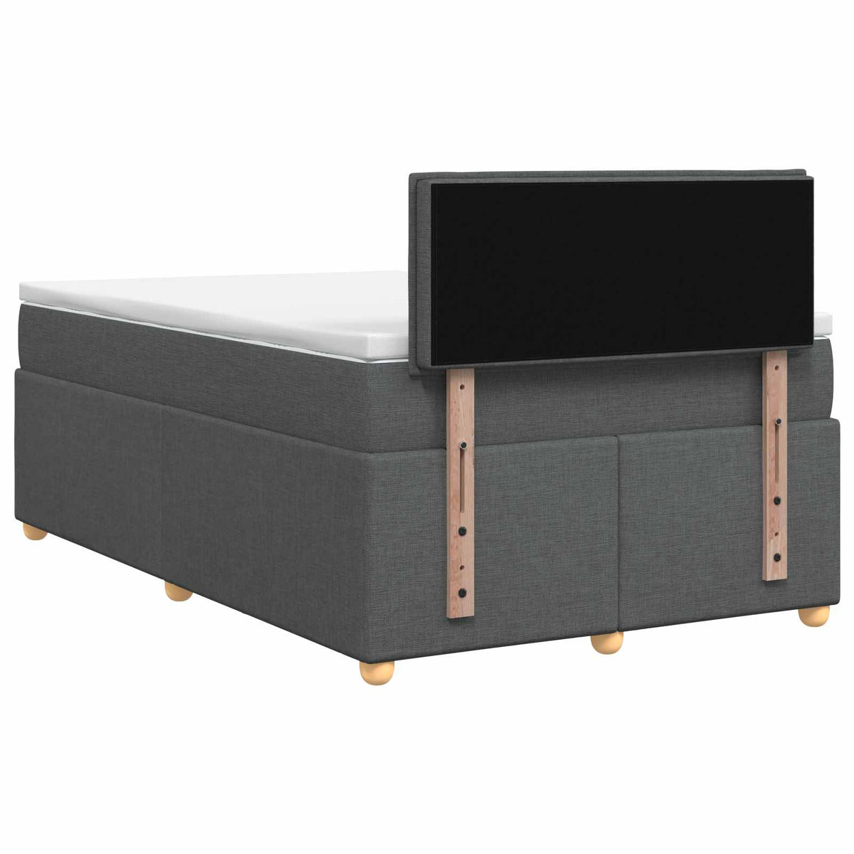 Letto box spring con materasso Grigio Scuro 120 x 190 cm