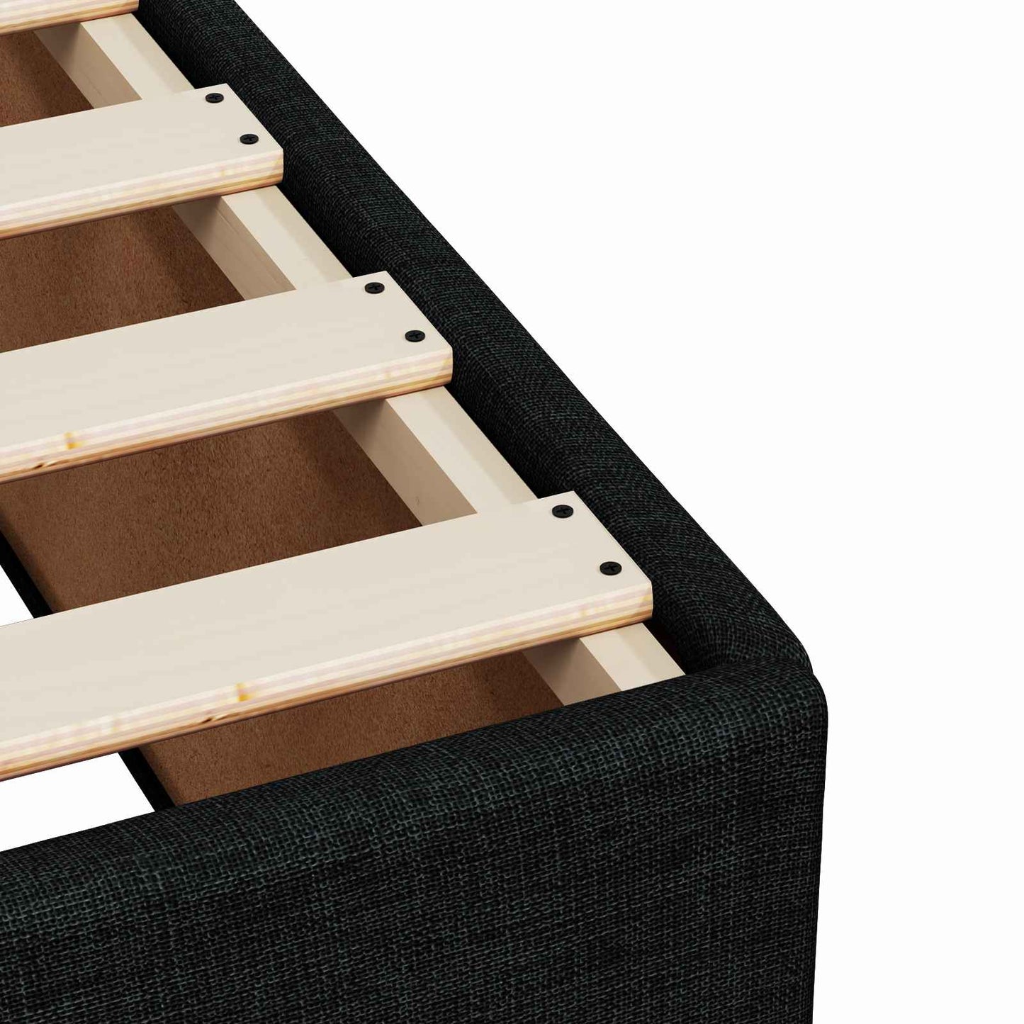 Letto box spring con materasso Nero 120 x 190 cm Tessuto
