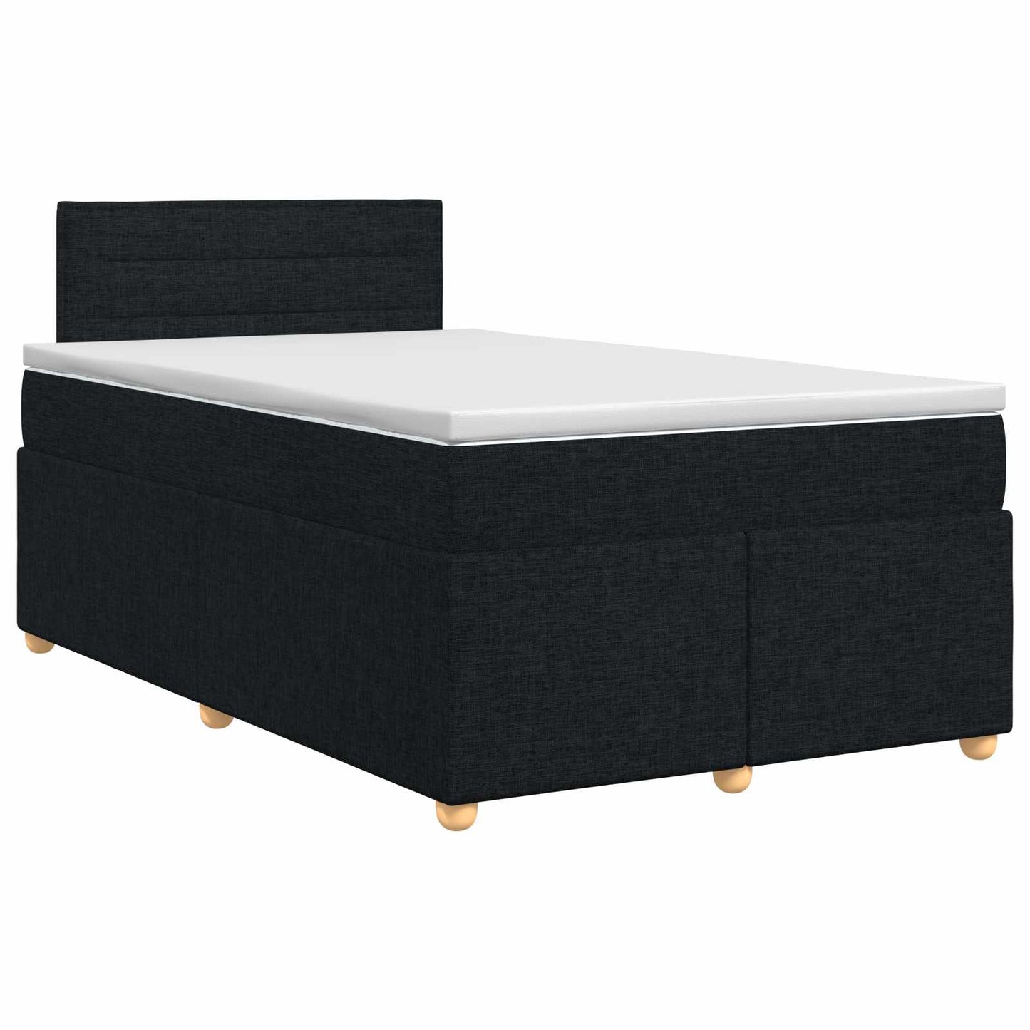 Letto box spring con materasso Nero 120 x 190 cm Tessuto