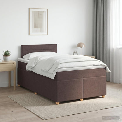Letto box spring con materasso Marrone Scuro 120 x 190 cm