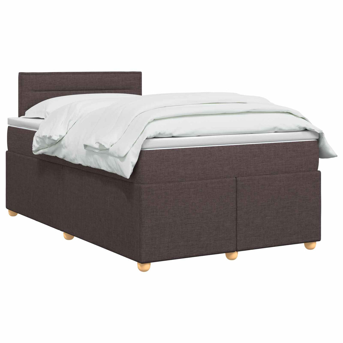 Letto box spring con materasso Marrone Scuro 120 x 190 cm