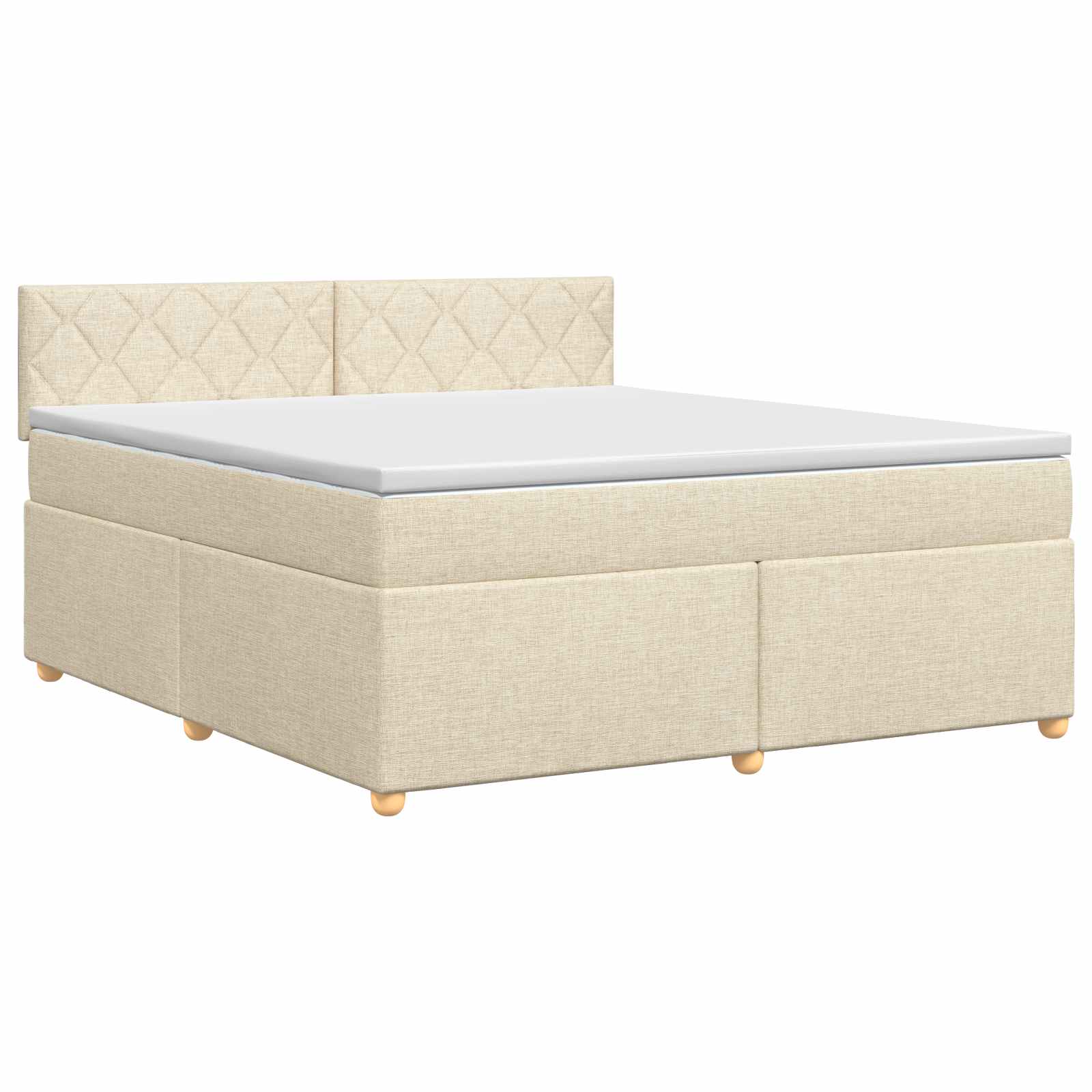 Letto box spring con materasso Crema 160 x 200 cm Tessuto | homemem39