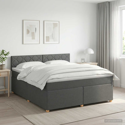 Letto box spring con materasso Grigio Scuro 160 x 200 cm | homemem39