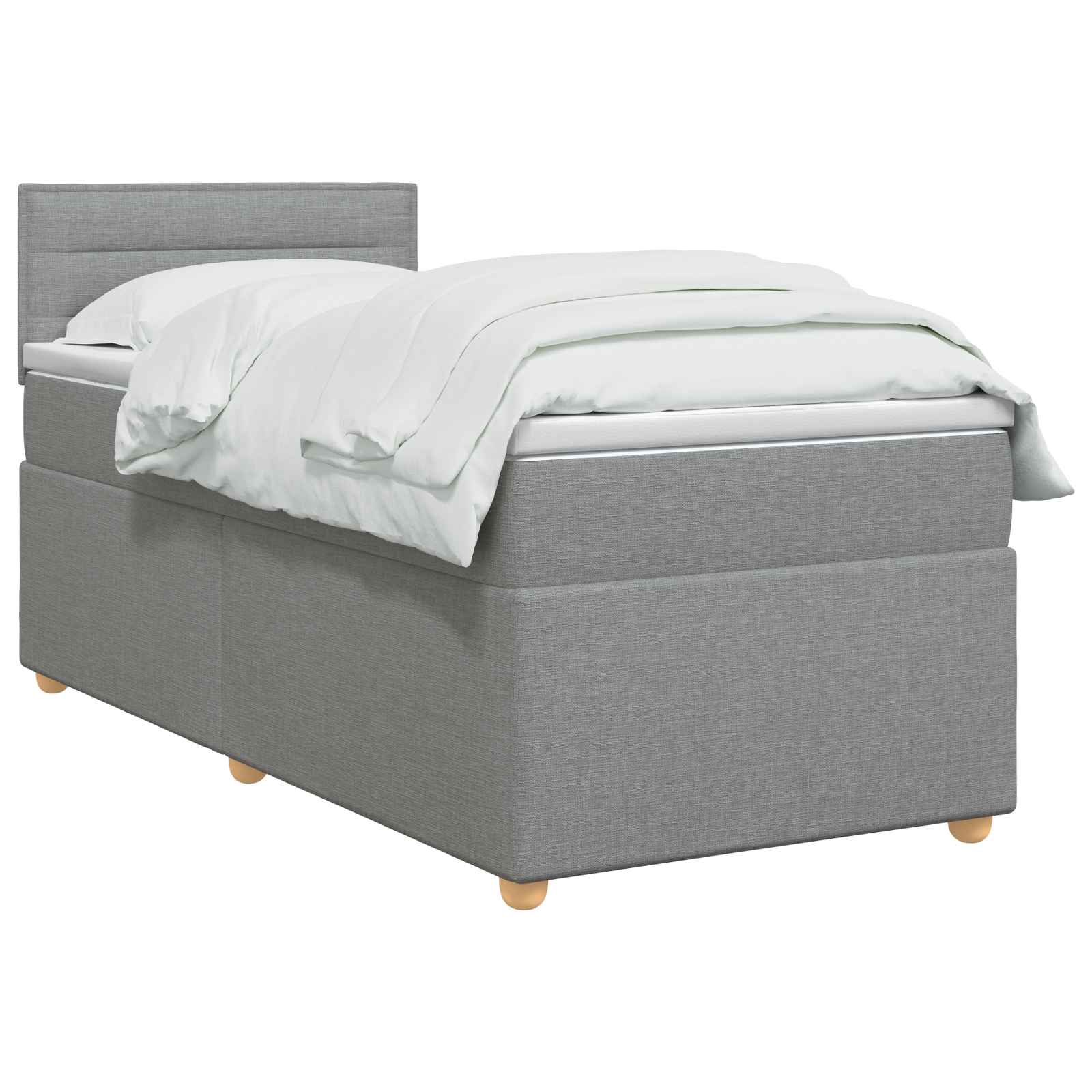 Letto box spring con materasso Grigio Chiaro 90 x 190 cm | homemem39