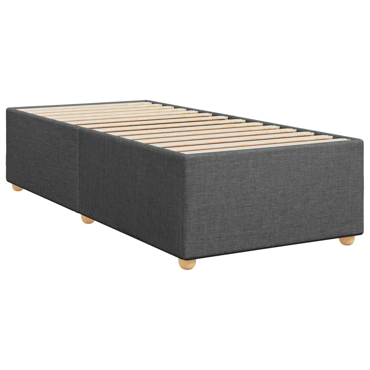 Letto box spring con materasso Grigio Scuro 90 x 190 cm Tessuto