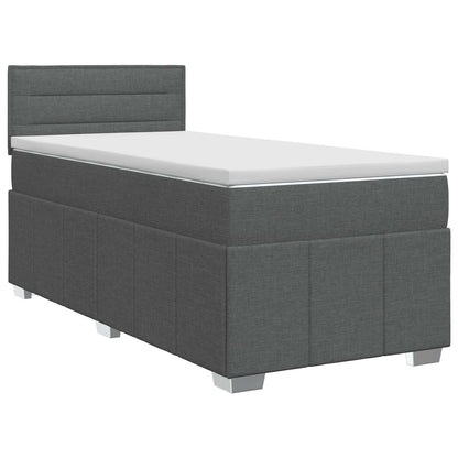 Letto box spring con materasso Grigio Scuro 90 x 200 cm Tessuto | homemem39