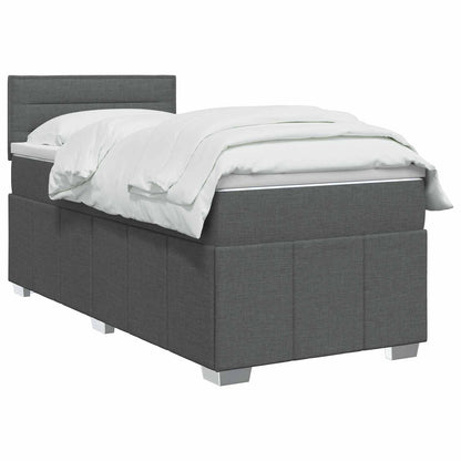 Letto box spring con materasso Grigio Scuro 90 x 200 cm Tessuto | homemem39