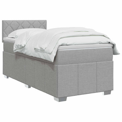 Letto box spring con materasso Grigio Chiaro 100 x 200 cm | homemem39