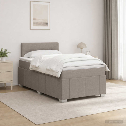 Letto box spring con materasso Tortora 120 x 190 cm Tessuto | homemem39