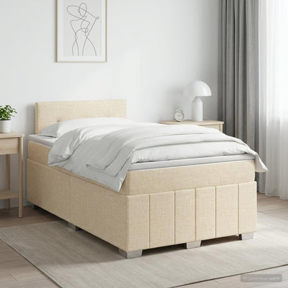 Letto box spring con materasso Crema 120 x 200 cm Tessuto | homemem39