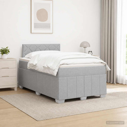 Letto box spring con materasso Grigio Chiaro 120 x 190 cm | homemem39