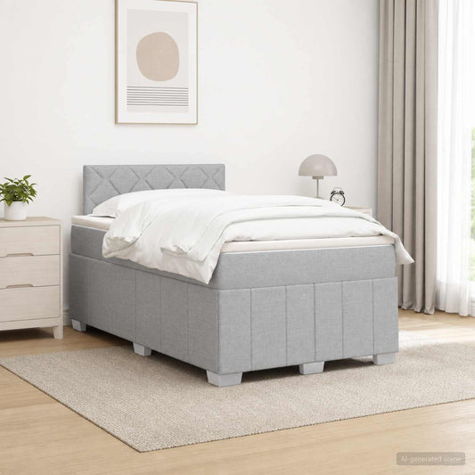 Letto box spring con materasso Grigio Chiaro 120 x 190 cm | homemem39