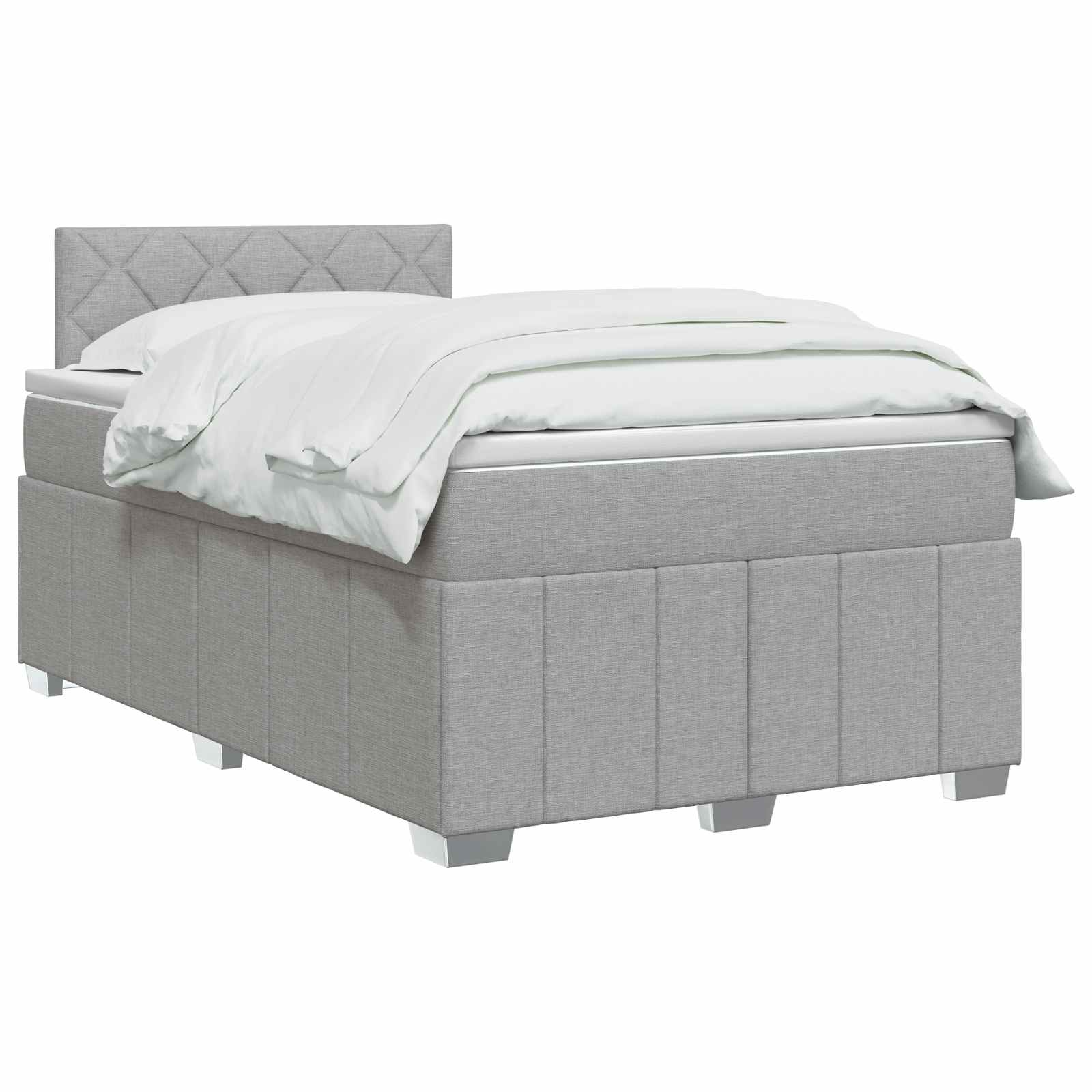 Letto box spring con materasso Grigio Chiaro 120 x 190 cm | homemem39